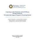 Cover page of Improving Leader Retention and Self Efficacy through Induction: PLI Leadership Support Program’s Promising Results