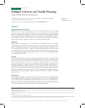 Cover page: Multiple Sclerosis and Family Planning: A Survey Study of the Patient Experience.