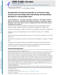 Cover page: Development of Alcohol Use Disorder as a Function of Age, Severity, and Comorbidity with Externalizing and Internalizing Disorders in a Young Adult Cohort