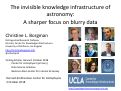 Cover page: The invisible knowledge infrastructure of astronomy: A sharper focus on blurry data