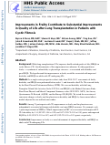 Cover page: Improvements in frailty contribute to substantial improvements in quality of life after lung transplantation in patients with cystic fibrosis.