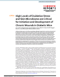 Cover page: High Levels of Oxidative Stress and Skin Microbiome are Critical for Initiation and Development of Chronic Wounds in Diabetic Mice