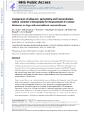 Cover page: Comparison of ultrasonic pachymetry and Fourier-domain optical coherence tomography for measurement of corneal thickness in dogs with and without corneal disease