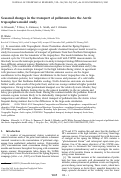 Cover page: Seasonal changes in the transport of pollutants into the Arctic troposphere‐model study