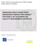 Cover page of Emissions Reductions from Renewable Energy and Energy Efficiency in California Air Quality Management Districts