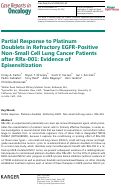 Cover page: Partial Response to Platinum Doublets in Refractory EGFR-Positive Non-Small Cell Lung Cancer Patients after RRx-001: Evidence of Episensitization
