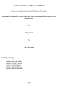 Cover page: Essays in Consumer Behavior and Preference Elicitation