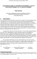 Cover page: A Production Study on Controlled Coarticulation: A Case of Contextual Fronting of /u/ in American English