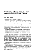 Cover page: Broadcasting Industry Ethics, the First Amendment and Televised Violence