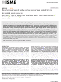 Cover page: Geochemical constraints on bacteriophage infectivity in terrestrial environments.