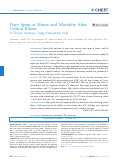 Cover page of Return to Home, Days Spend at Home and Mortality in the Year Following Critical Illness: A Nationwide State Sequence Analysis in France