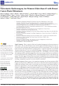 Cover page: Stereotactic Radiosurgery for Women Older than 65 with Breast Cancer Brain Metastases.