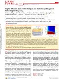 Cover page: Highly Efficient Spin–Orbit Torque and Switching of Layered Ferromagnet Fe3GeTe2