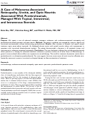 Cover page: A Case of Melanoma-Associated Retinopathy, Uveitis, and Optic Neuritis Associated With Pembrolizumab, Managed With Topical, Intravitreal, and Intravenous Steroids.