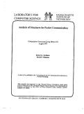 Cover page: ANALYSIS OF STRUCTURE FOR PACKET COMMUNICATION.