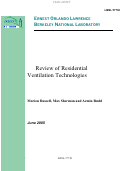 Cover page: Review of Residential Ventilation Technologies