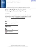 Cover page: Prospects for the Death of Europe: Islam, Christianity, the Future Identity of Europe