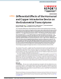Cover page: Differential Effects of the Hormonal and Copper Intrauterine Device on the Endometrial Transcriptome.