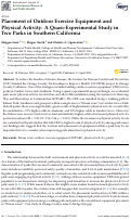 Cover page: Placement of Outdoor Exercise Equipment and Physical Activity: A Quasi-Experimental Study in Two Parks in Southern California