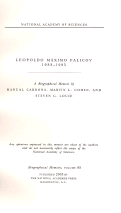 Cover page: Leopoldo Maximo Falicov 1933-1995