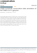 Cover page: Single-nucleotide conservation state annotation of the SARS-CoV-2 genome