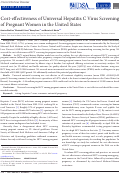 Cover page: Cost-effectiveness of Universal Hepatitis C Virus Screening of Pregnant Women in the United States.