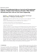 Cover page: Hypoxic Preconditioning Enhances Survival and Proangiogenic Capacity of Human First Trimester Chorionic Villus‐Derived Mesenchymal Stem Cells for Fetal Tissue Engineering