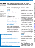 Cover page: Maternal diabetes during pregnancy and early onset of cardiovascular disease in offspring: population based cohort study with 40 years of follow-up