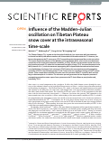 Cover page: Influence of the Madden–Julian oscillation on Tibetan Plateau snow cover at the intraseasonal time-scale