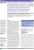 Cover page: Safety and efficacy of faecal microbiota transplantation by Anaerobic Cultivated Human Intestinal Microbiome (ACHIM) in patients with systemic sclerosis: study protocol for the randomised controlled phase II ReSScue trial.