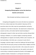 Cover page: Introduction. Comparing Ethnographies Across the Americas: Queries and Lessons