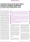 Cover page: A social network-informed latent class analysis of patterns of substance use, sexual behavior, and mental health: Social Network Study III, Winnipeg, Manitoba, Canada.