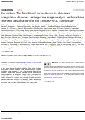 Cover page: Correction: The functional connectome in obsessive-compulsive disorder: resting-state mega-analysis and machine learning classification for the ENIGMA-OCD consortium