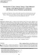 Cover page: Assessment of Arm Volume Using a Tape Measure Versus a 3D Optical Scanner in Survivors with Breast Cancer-Related Lymphedema