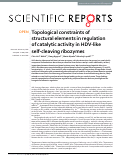 Cover page: Topological constraints of structural elements in regulation of catalytic activity in HDV-like self-cleaving ribozymes