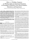 Cover page: Effect of welding sequence on welding-induced-alignment-distortion in packaging of butterfly laser diode modules: Simulation and experiment