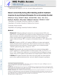 Cover page: Neural connectivity during affect labeling predicts treatment response to psychological therapies for social anxiety disorder