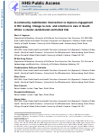 Cover page: A community mobilisation intervention to improve engagement in HIV testing, linkage to care, and retention in care in South Africa: a cluster-randomised controlled trial