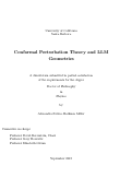 Cover page: Conformal Perturbation Theory and LLM Geometries