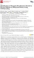 Cover page: Identification of Mosquito Bloodmeals Collected in Diverse Habitats in Malaysian Borneo Using COI Barcoding