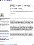 Cover page: Predicting the presence of infectious virus from PCR data: A meta-analysis of SARS-CoV-2 in non-human primates.