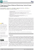 Cover page: Long-Term IoT-Based Maternal Monitoring: System Design and Evaluation