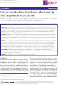 Cover page: Interferon-inducible chemokines reflect severity and progression in sarcoidosis