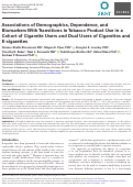 Cover page: Associations of Demographics, Dependence, and Biomarkers With Transitions in Tobacco Product Use in a Cohort of Cigarette Users and Dual Users of Cigarettes and E-cigarettes