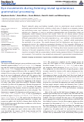 Cover page: Eye movements during listening reveal spontaneous grammatical processing