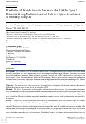 Cover page: Prediction of Weight Loss to Decrease the Risk for Type 2 Diabetes Using Multidimensional Data in Filipino Americans: Secondary Analysis