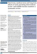 Cover page: Short-term, medium-term and long-term effects of early parenting interventions in low- and middle-income countries: a systematic review