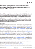 Cover page: Coenzyme Q biosynthetic proteins assemble in a substrate-dependent manner into domains at ER–mitochondria contacts