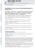 Cover page: Development of a stress response therapy targeting aggressive prostate cancer