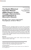 Cover page: The Dyadic Militarized Interstate Disputes (MIDs) Dataset Version 3.0: Logic, Characteristics, and Comparisons to Alternative Datasets